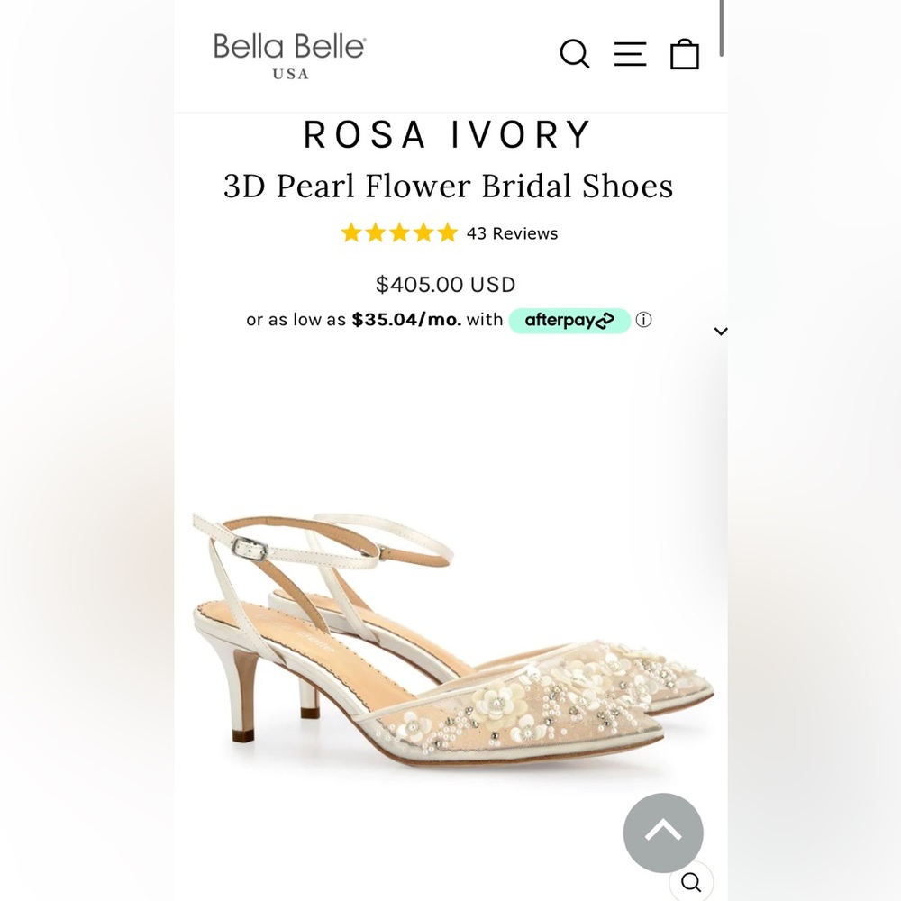 Bella Belle Rosa Ivory Pearl Flower Bridal Heel